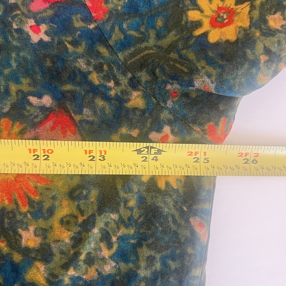 Natural Life Sz L Claire Maxi Dress Green Floral Short Sleeve Boho Sunflower - Picture 9 of 11